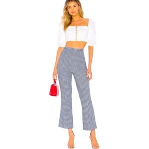 NWOT REVOLVE L’ACADEMIE The Roxo Pant Navy Check S